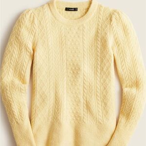 J. Crew Stretch Wool cable knit crew neck sweater BB408